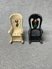 Cadeiras de balanço vintage de ferro fundido pintadas de sal e pimenta preto branco KG, usado comprar usado  Enviando para Brazil