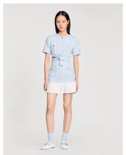 Roupas femininas de tweed bouffant frenum vestidos com zíper Sandro, usado comprar usado  Enviando para Brazil