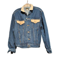 Jaqueta jeans vintage Blue Bay em lavagem escura denim anos 90 caminhoneiro casaco Western Wear comprar usado  Enviando para Brazil