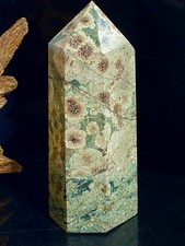 Extra Grande 1,41 LB Alta Qualidade Rara Flor Russa Ágata Cristal Ponto de Torre comprar usado  Enviando para Brazil
