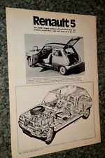 Usado, 1972 RENAULT 5 ORIGINAL VINTAGE ANÚNCIO IMPRESSÃO 72 FIVE comprar usado  Enviando para Brazil