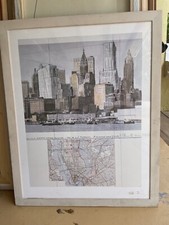 Quadro em madeira CRISTO dois edifícios embrulhados quadro 20 troca Nova York pôster arte, usado comprar usado  Enviando para Brazil