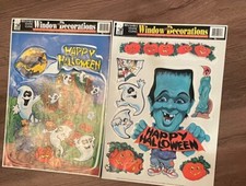 Lote vintage de 2 lençóis grandes de 12”x17” para janelas de Halloween comprar usado  Enviando para Brazil