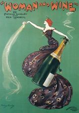 "Mujer y vino" de colección 1899 cartel publicitario de teatro impreso A2/A3/A4 segunda mano  Embacar hacia Mexico