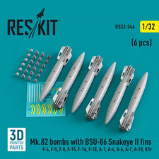Bomba 1/32 Mk.82 500Lb com barbatana de olho de cobra BSU-86 modelo de plástico tipo 6 peças da Força Aérea comprar usado  Enviando para Brazil