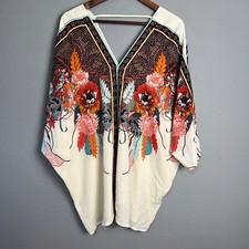Rosa + Oliva Floral Artesão Hippie Chique Boho Kimono Festival Artístico Cafton 2X comprar usado  Enviando para Brazil