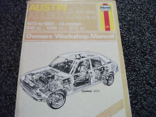 Haynes manual austin for sale  CANNOCK