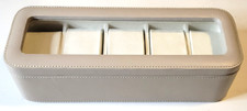 Caja de reloj de cuero Pottery Barn Peyton grande gris segunda mano  Embacar hacia Mexico