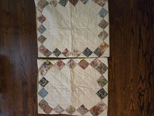 Antigo Patchwork Floral Acolchoado Travesseiro Falsa Par Cottage Country 26x21" comprar usado  Enviando para Brazil