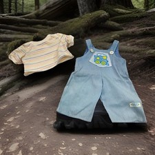 Mono gráfico tren muñeca bebé real Hasbro vintage camisa a rayas segunda mano  Embacar hacia Mexico