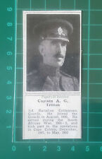 C4871) Cpt A G Tritton 3rd Bn Coldstream Guards Primeira Guerra Mundial - 1915 Clipe PEQUENO, usado comprar usado  Enviando para Brazil