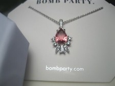 COLAR BANHADO A RÓDIO TURMALINA ROSA FESTA BOMBA "PURE BLISS" Novo na Caixa com Etiqueta comprar usado  Enviando para Brazil