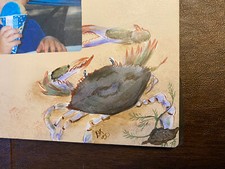 Usado, Moldura de madeira de caranguejo pintada à mão Polly’s Perch comprar usado  Enviando para Brazil