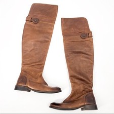 Botas Frye Shirley Over The Knee Riding Foldover couro desgastado marrom 5.5 comprar usado  Enviando para Brazil
