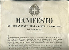 Manifesto saluzzo 1833 usato  Sezzadio