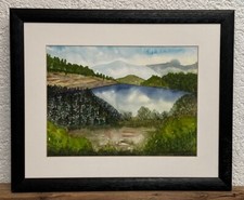 Bergsee riginal aquarell gebraucht kaufen  Deutschland