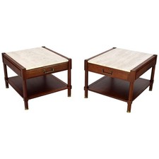 Pair travertine tops for sale  USA