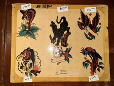 Folha flash de tatuagem 1976 loja usada colorida à mão máquina de imagem 14x11 comprar usado  Enviando para Brazil