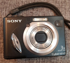Używany, Sony Cyber Shot DSC-W1 5,1 MP Aparat cyfrowy Czarny Działający Testowany Bez Stick Czarny na sprzedaż  PL