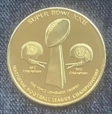 Super Bowl XXII 2 Oz. Moeda de dólar de prata - Washington Redskins v Denver Broncos comprar usado  Enviando para Brazil