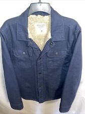 Jaqueta de trabalho Abercrombie & Fitch masculina forrada de lã tamanho médio azul resistente, usado comprar usado  Enviando para Brazil