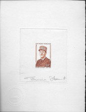 Gravure dédicacé général d'occasion  Prissé