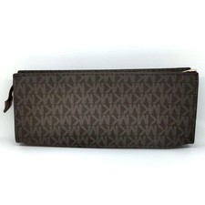 Estojo de caneta Michael Kors estampa logotipo MK couro sintético marrom 18,5x4,5cm comprar usado  Enviando para Brazil