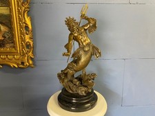 Używany, Rzeźba z brązu rzymskiego boga Neptuna z trójząbkiem mitologia Fidiasz na sprzedaż  Wysyłka do Poland