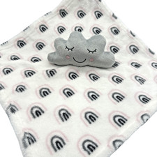 Usado, Cobertor de segurança Hudson Baby branco cinza rosa nuvem pelúcia amorosa 14 x 14 NOVO comprar usado  Enviando para Brazil