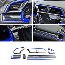 Usado, Kit de controles centrais de ventilação de ar acabamento de tampa para Honda Civic 16-21 azul + fibra de carbono comprar usado  Enviando para Brazil