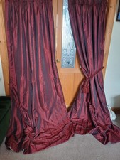 Wine interlined curtains for sale  ANSTRUTHER