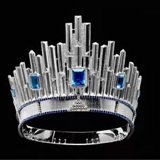 Usado, Réplica de tiara Miss Universo coroa azul cristal casamento rainha princesa para mulheres comprar usado  Enviando para Brazil
