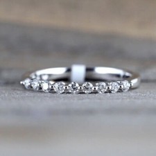 Anel feminino de zircão cúbico elegante folheado a prata joias de festa tamanho 6-10 comprar usado  Enviando para Brazil