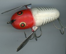 Isca de pesca vintage Heddon Crazy Crawler 2,5" branca com vermelha comprar usado  Enviando para Brazil
