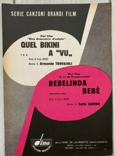 SPARTITO MUSICALE DA COLLEZIONE 1962 QUEL BIKINI A VU BEBELINDA BEBE' SAVINA CAR comprar usado  Enviando para Brazil