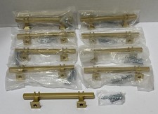 Haliwu 4” centro dourado gaveta puxador puxador latão escovado quadrado 6-3/8” 9pk comprar usado  Enviando para Brazil