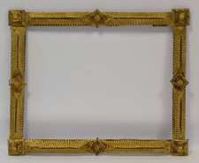 Um. 1870–1900 stara drewniana rama stan oryginalny z metalowym bieżnikiem 52 x 39,5 cm, używany na sprzedaż  PL