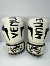 Luvas de boxe Venum 14 oz branco preto feitas à mão na Tailândia muay thai sparring, usado comprar usado  Enviando para Brazil