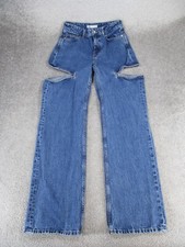 Jeans Zara Feminino 4 Lavagem Média Jeans Recorte Perna Reta comprar usado  Enviando para Brazil