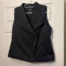 Colete Eileen Fisher feminino gola preta com zíper completo tamanho M algodão/nylon sem mangas comprar usado  Enviando para Brazil
