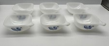 Usado, Conjunto de 6 tigelas Crown Pyrex azul paisley 3 com estampas 3 vintage em branco comprar usado  Enviando para Brazil