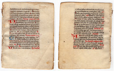 Folha ca. 1450 from a Breviary - Manuscrito iluminado - Pergaminho comprar usado  Enviando para Brazil