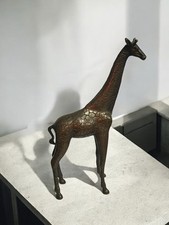 Escultura girafa de metal prateleira estatueta estátua 17” acabamento bronze pesado comprar usado  Enviando para Brazil