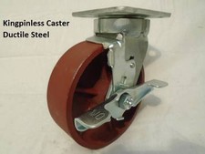 6" X 2" Giratória Caster kingpinless dúctil Aço Roda Com Freio de 2000lb Cada, usado comprar usado  Enviando para Brazil