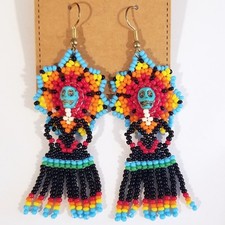 Brincos feitos à mão com miçangas Catrina Sugar Skull joia mexicana Dia dos Mortos nova comprar usado Brincos feitos à mão com miçangas Catrina Sugar Skull joia mexicana Dia dos Mortos nova comprar usado  Enviando para Brazil