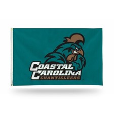 Bandeira com logotipo da equipe Coastal Carolina Chanticleers fundo azul-petróleo 3x5 pés comprar usado  Enviando para Brazil