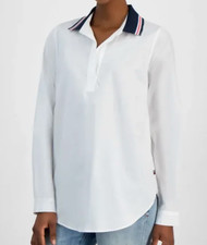 Blusa Tommy Hilfiger Feminina de Malha Gola Dividida Branca Grande comprar usado  Enviando para Brazil