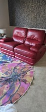 Red leather seater for sale  GILLINGHAM