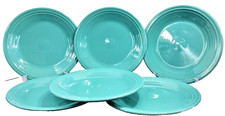 Lote 6 pratos de jantar Fiestaware Fiesta Homer Laughlin aro clássico turquesa 10,5" comprar usado  Enviando para Brazil