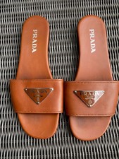 Prada pantoletten braunes gebraucht kaufen  Seligenstadt